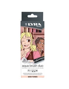 Astuccio 6 pennarelli Aqua Brush Duo skin tones Lyra L6521062