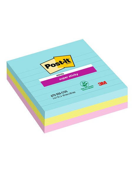 Cf. 3pz blocco 70fg. Post-it® Super Sticky 101x101mm righe COSMIC 675-3SS-COS 7100234643