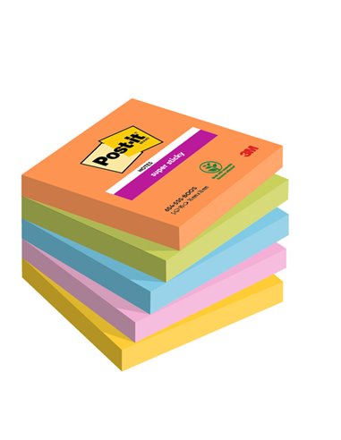 Cf.5pz blocco 90fg. Post-it® Super Sticky 76x76mm 654-5SS-BOOS Boost 7100258933