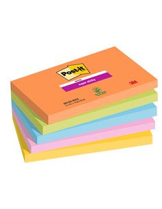 Cf. 5pz blocco 90fg. Post-it® Super Sticky 76x127mm 655-5SS- BOOS Boost 7100258793 POST-IT BLOCCHI ADESIVI-DISPENSER