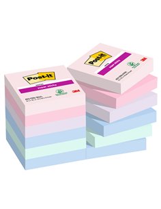 Cf. 12pz blocco 90fg. Post-it® Super Sticky 47,6x47,6mm 622-12SS-SOUL Soulful 7100290159 POST-IT BLOCCHI ADESIVI-DISPENSER