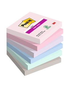 Cf. 6pz blocco 90foglietti Post-it® Super Sticky 76x76mm 654-6SS-SOUL Soulful 7100259204