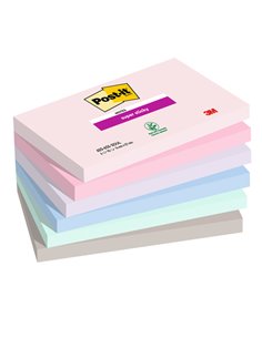 Cf. 6pz blocco 90foglietti Post-it® Super Sticky 76x127mm 655-6SS-SOUL Soulful 7100259202
