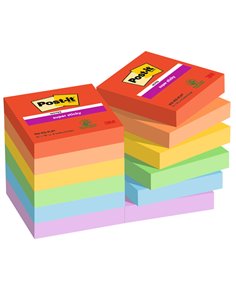 Cf. 12pz blocco 90fg. Post-it® Super Sticky 47,6x47,6mm 622-12SS-PLAY Playful 7100290166 POST-IT BLOCCHI ADESIVI-DISPENSER