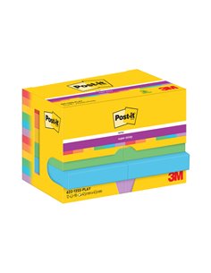 Cf. 12pz blocco 90fg. Post-it® Super Sticky 47,6x47,6mm 622-12SS-PLAY Playful 7100290166 POST-IT BLOCCHI ADESIVI-DISPENSER 2