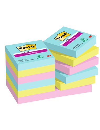 Cf. 12pz 90fg. Post-it® Super Sticky 47,6x47,6mm 622-12SS-COS Cosmic 7100290180