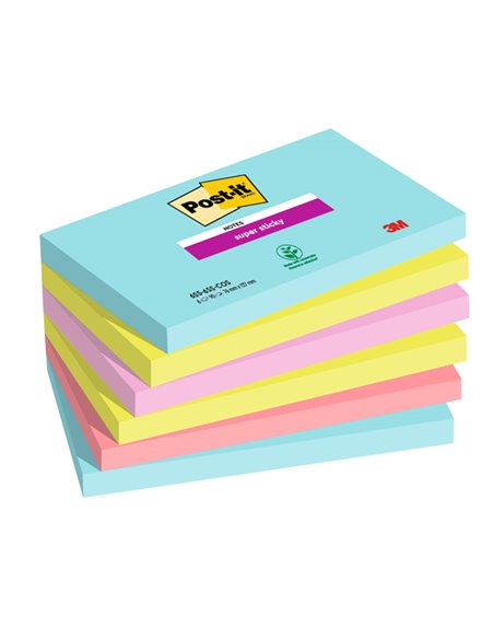 Cf. 6pz blocco 90foglietti Post-it® Super Sticky 76x127mm 655-6SS-COS Cosmic 7100242784 POST-IT BLOCCHI ADESIVI-DISPENSER
