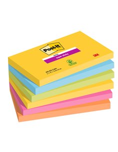 Cf. 6pz blocco 90fg. Post-it® Super Sticky 76x127mm 655-6SS- CARN Carnival 7100242804