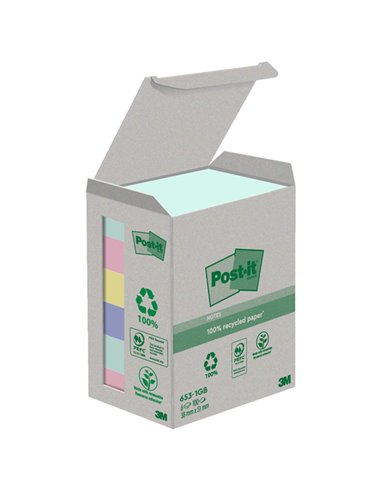 Cf. 6pz blocco 100fg. Post-it® Notes Green 38x51mm 653-1GB NATURAL 7100259445
