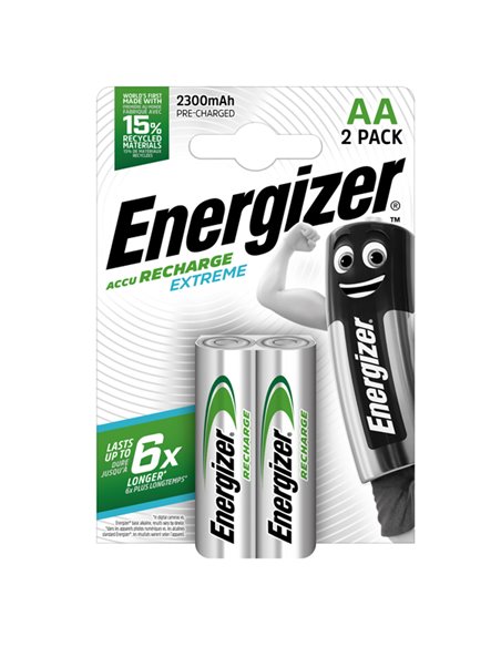 Blister 2 pile ricaricabili AA - Energizer Extreme E300849500
