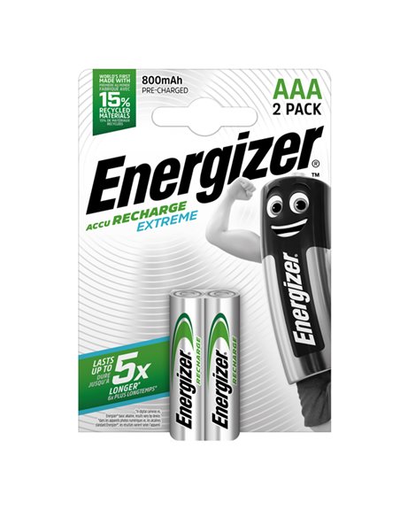 Blister 2 pile ricaricabili AAA - Energizer Extreme E300849300