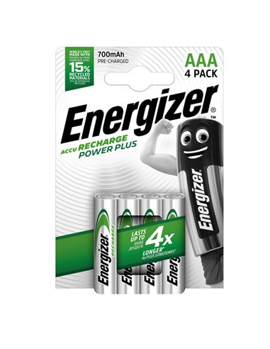 Blister 4 pile ricaricabili AAA - Energizer Power Plus E300850300