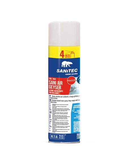 Spray alcolico igienizzante ambienti SANI AIR GEYSER 500ml Sanitec 1843 Sanitec DETERGENTI-DETERSIVI PER PULIZIA