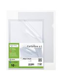 10 Cartelline a L in PP trasparente alto spessore 30x42cm Poli T Plus Sei rota 662332