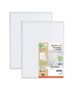 Conf 10 Buste a U in PP riciclato 30x42cm GAIA Sei rota 723042 SEI ROTA BUSTE A U