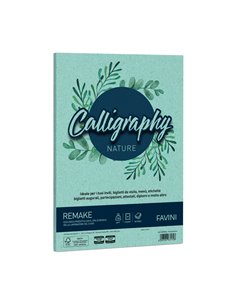 Carta Calligraphy Nature REMAKE A4 50fg 120gr acquamarina FAVINI A69G664