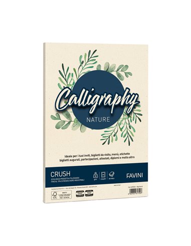 Carta Calligraphy Nature CRUSH A4 50fg 90gr alga FAVINI A69Q244