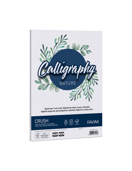 Carta Calligraphy Nature CRUSH A4 50fg 120gr uva FAVINI A69V534 FAVINI CARTE EVENTI-INVITI