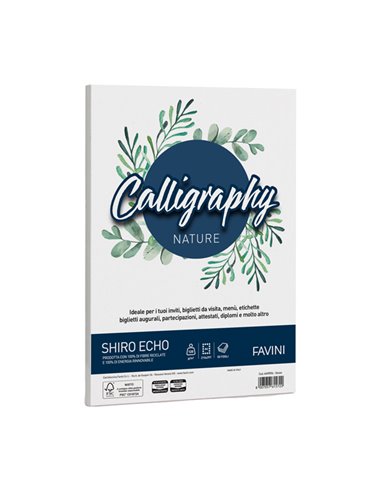 Carta Calligraphy Nature SHIRO ECO A4 50fg 120gr gesso FAVINI A690904 FAVINI CARTE EVENTI-INVITI