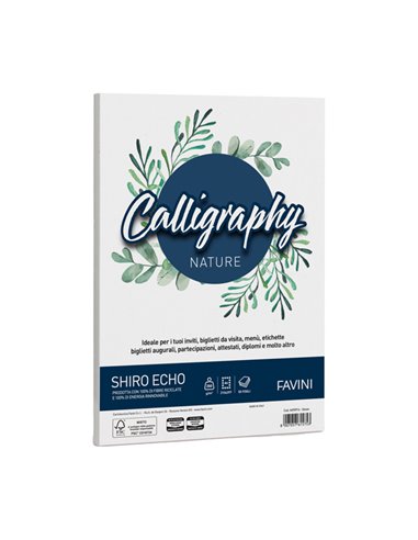 Carta Calligraphy Nature SHIRO ECO A4 50fg 250gr gesso FAVINI A69O914 FAVINI CARTE EVENTI-INVITI