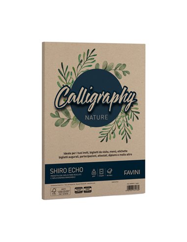 Carta Calligraphy Nature SHIRO ECO A4 50fg 250gr legno FAVINI A69N914 FAVINI CARTE EVENTI-INVITI