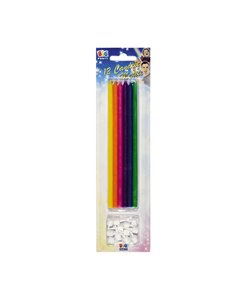 12 candeline matite 15cm colori assortiti Big Party 71000 BIG PARTY FESTONI E PALLONCINI