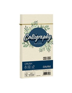 25 buste Calligraphy Nature CRUSH 90gr 110x220mm alga FAVINI A57Q204 FAVINI CARTE EVENTI-INVITI