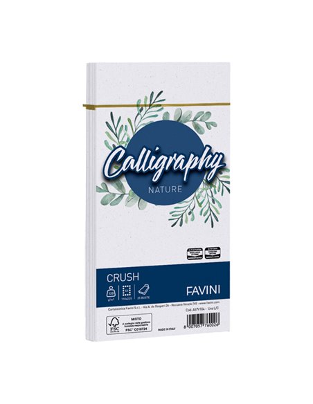 25 buste Calligraphy Nature CRUSH 120gr 110x220mm uva FAVINI A57V104 FAVINI CARTE EVENTI-INVITI