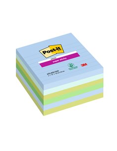 Cf. 6pz blocco 90fg. Post-it® Super Sticky 100x100mm righe Oasis 675-6SS-OAS 7100259320 POST-IT BLOCCHI ADESIVI-DISPENSER