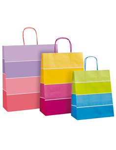 Shopper Bicolor c/manici in carta ritorta 16x8x21cm colori assort. Rex Sadoch SDF16BICOL REX SADOCH SHOPPERS E SACCHETTI REGALO