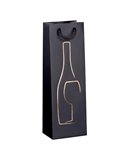 Shopper portabottglie c/manici in corda 12x37x9cm nero Rex Sadoch SDN12NERO
