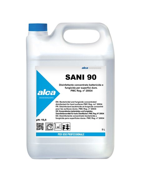 Disinfettante concentrato battericida e fungicida SANI90 Tanica 5Lt Alca ALC1209 ALCA DETERGENTI-DETERSIVI PER PULIZIA