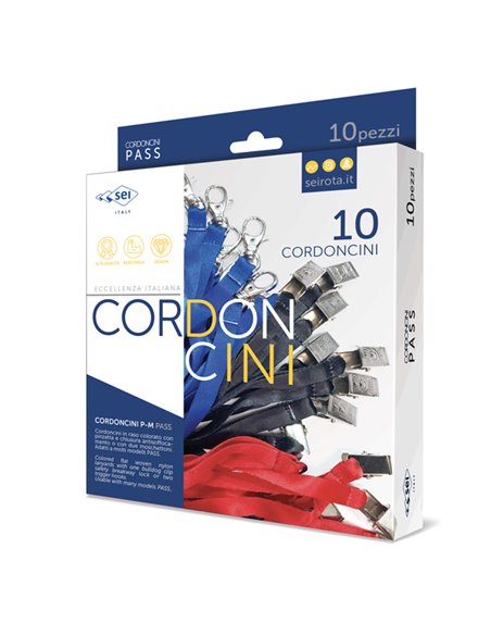 50 Cordoncino Pass M in raso rosso lungh. 85cm Sei Rota 62008212