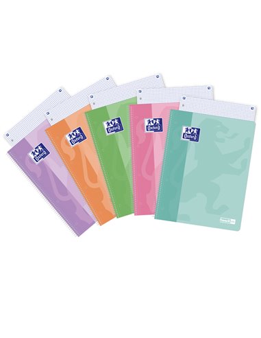 Maxiquad. Spiralato A4+ 1 rigo 120fg 90g colori ass. PastelOn OXFORD 400159144