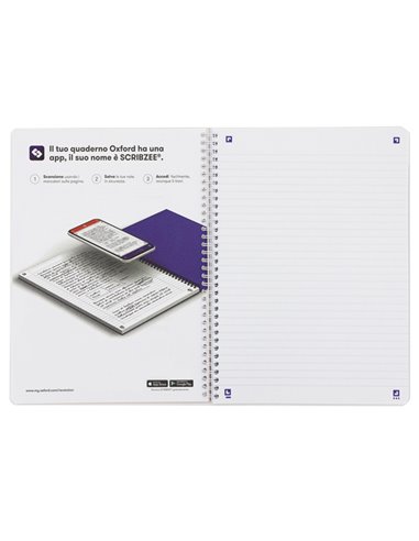 Maxiquaderno Spiralato A4+ 1 rigo 120fg 90g colori ass. Neon On OXFORD 400138974