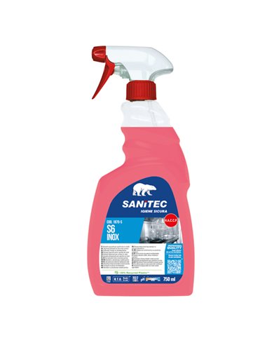 Detergente sgrassante per superfici S6 INOX 750ml Sanitec 1875-S
