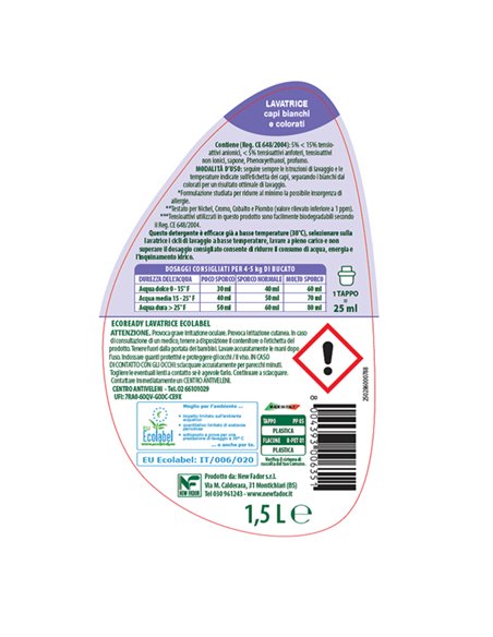 Detersivo Lavatrice lavanda ipoallergenico 1,5lt Linea Eco Ready 160965006351