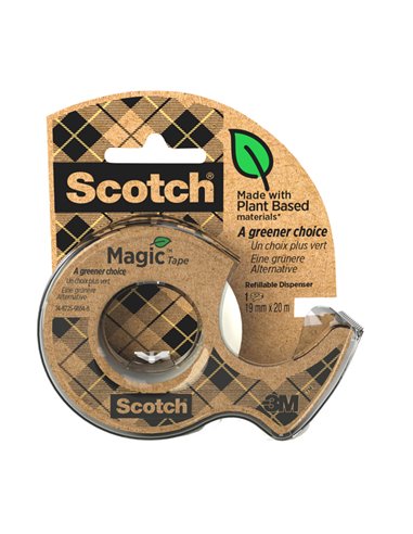 Nastro adesivo Scotch® Magic™ 900 green 19mmx20mt in chiocciola 7100082821 SCOTCH NASTRI ADESIVI C/DISPENSER