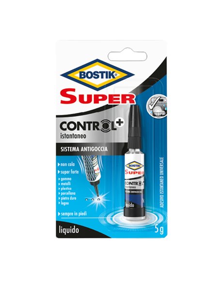 Colla istantanea universale Bostik Super Control 5g c/sistema antigoccia D2718 BOSTIK COLLE SPECIALI