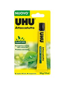 Colla UHU Attaccatutto senza solventi 20ml in blister 34301 UHU COLLE SPECIALI