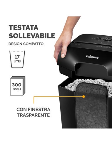Distruggidocumenti a frammenti LX-41 nero Fellowes 4300701 FELLOWES A FRAMMENTI E MICROFRAMMENTI