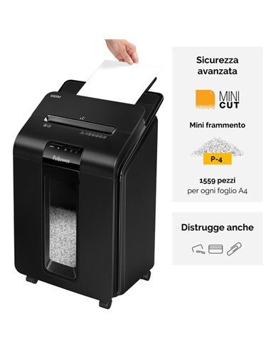 Distruggidocumenti automatico a mini frammenti 100M Fellowes 4629201 FELLOWES A FRAMMENTI E MICROFRAMMENTI