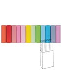 Espositore 50 rotoli carta regalo 2mt x 70cm fantasie righe e pois Rex Sadoch EC3J1G01