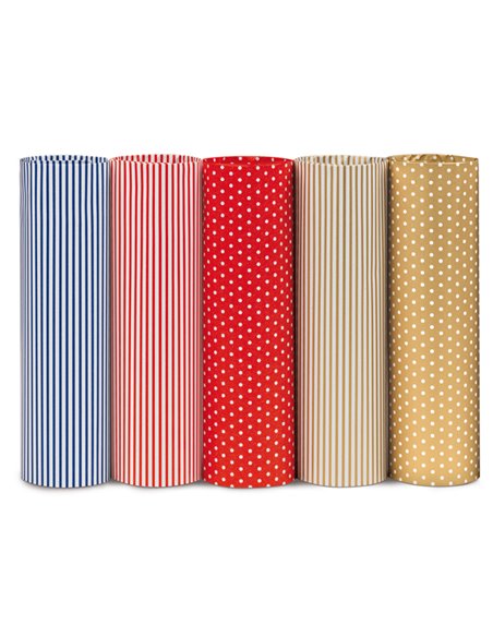 Espositore 50 rotoli carta regalo 2mt x 70cm fantasie righe e pois Rex Sadoch EC3J1G01 REX SADOCH CARTA REGALO