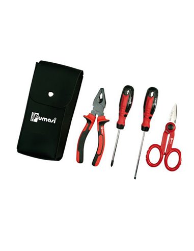 Kit 4 utensili in similpelle per elettricista 495110920 Melchioni Family PORTAUTENSILI