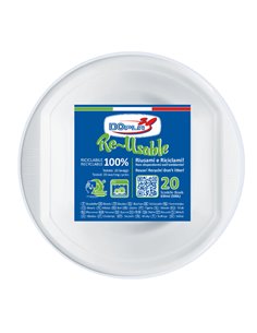 20 Scodelle 630ml in PS Reuse bianco Dopla 08130 DOPLA PIATTI MONOUSO