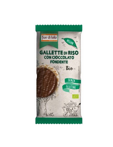 Gallette di riso con cioccolato fondente 100gr Fior di Loto -stagionale 0041621 Fior di loto SNACK DOLCI-SALATI