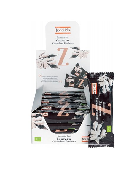 Barretta allo zenzero e cioccolato fondente 30gr Fior di loto - stagionale 0700385 Fior di loto SNACK DOLCI-SALATI