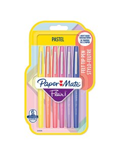 Blister 6 pennarelli Flair Nylon colori assortiti Pastel Papermate 2137276