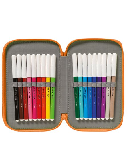 Astuccio 3 zip 13x20x7,5cm colori e fantasie assortiti Carioca 42807